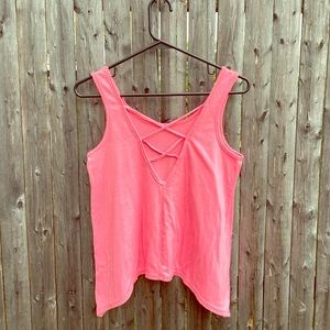 Charlotte Russe criss cross back pink top